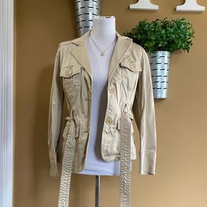 Taupe trench blazer jacket
